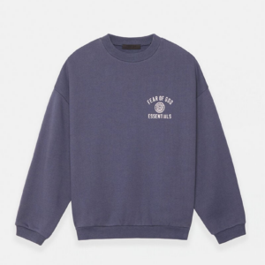 Essentials Marine Fleece Crew Neck Blue Sweatshirt
